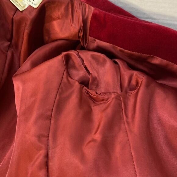 Vintage Club XIX Red Velvet Blazer Jacket Size 8 - Picture 8 of 11